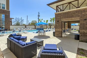Expansive sun deck with outdoor kitchen